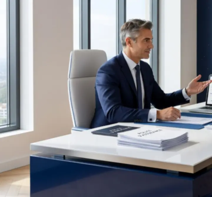 Conseiller en assurance professionnel accompagnant un client