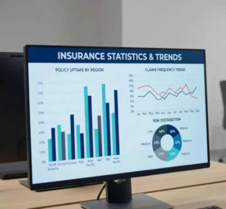 Infographie illustrant des tendances et statistiques clés du secteur de l'assurance